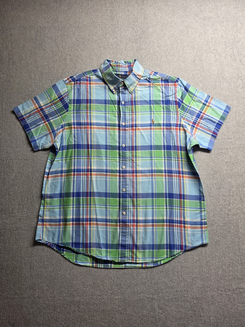 Polo Ralph Lauren Multicolor Plaid Classic Fit Button Down SS Shirt Mens Size XL